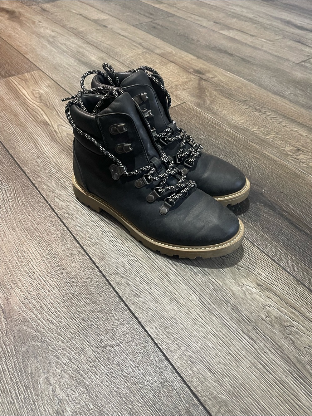 Universal Thread Black Kids Boots with Tan Outsole